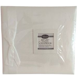 New White Ribbon Hard Cover Scrapbook